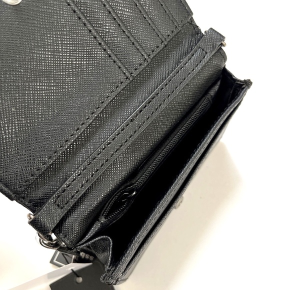 ED HARDY Tattoo Print Mini Crossbody Wallet Bag Skull Heart Anchor Art NWT Black - Picture 6 of 6